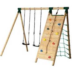 Træ gyngestativ Hörby Bruk Active High Climb Rocking Rack with Climbing Wall + Net 7007