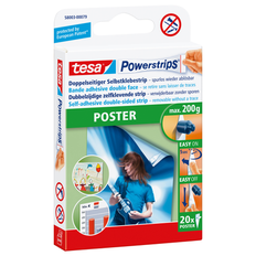 TESA Crochets pour Images TESA Powerstrips Poster 58003-79-0 0,2 kg Crochet pour Image 20pcs