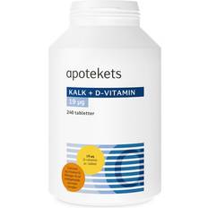 Kalk magnesium Apotekets Kalk + D-Vitamin 19µg 240 stk