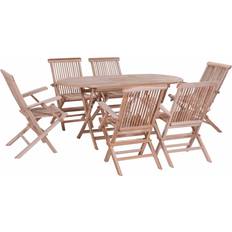 Oval Patio Dining Sets vidaXL 44659 Patio Dining Set, 1 Table incl. 6 Chairs