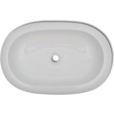 Lavabos de baño vidaXL Lavabo Ovalado De Cerámica Blanco 63x42 cm