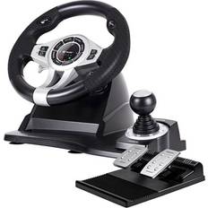 PC Volants et Contrôles de Course Tracer Roadster 4 in 1 Steering Wheel and Pedal Set (Black)