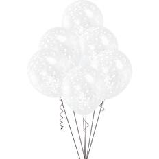 Hanging Latex Balloons Unique Party Confetti Clear Balloons White 6-pack