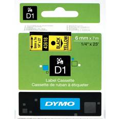 0.6 cm Märkband Dymo Label Cassette D1 Black on Yellow 0.6cmx7m