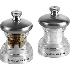 Chrome Spice Mills Cole & Mason Button Pepper Mill, Salt Mill 2pcs 6.7cm