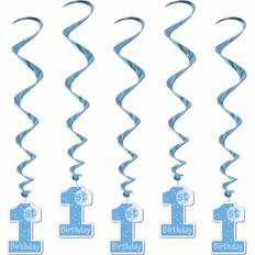 Swirl 1st Birthday Blue 5-pack