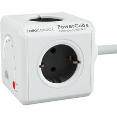 Groen Stekkerdozen en verlengsnoeren allocacoc PowerCube 1811 DERU3P Reisstekker Stekker