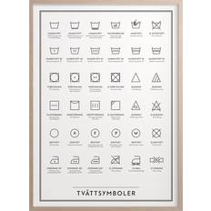 Kunskaps Tavlan Tvättsymboler Poster 30x40cm
