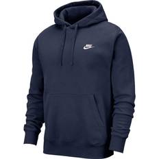 Blåa - Dam - Hoodies Tröjor NIKE Sportswear Club Fleece Pullover Hoodie - Midnight Navy/White