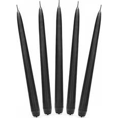 Black Cake Candles PartyDeco Lanterns And Decor Candle Taper Black 10-pack