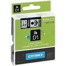 0.9 cm Cintas de etiquetar Dymo Label Cassette D1 Black on Clear 0.9cmx7m