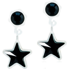 Blomdahl svart Blomdahl Pendant Star Earrings - White/Black