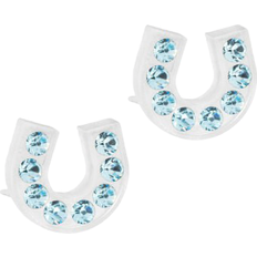 Blomdahl Brilliance Horseshoe Earrings - White/Blue