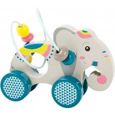 Elefante Giocattoli a Spinta Small Foot Push Along Animal with Bead Rollercoaster Jungle 11088