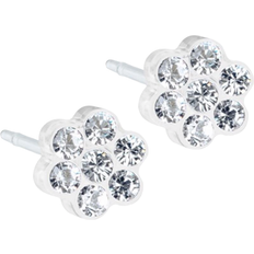 Blomdahl Daisy Earrings 5mm - White/Transparent