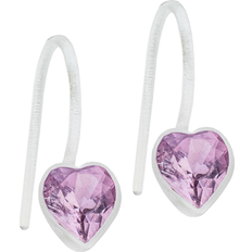 Blomdahl Smykker Blomdahl Fixed Heart Earrings - White/Purple