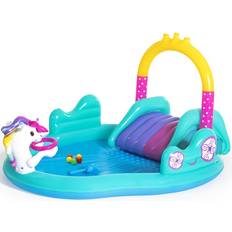 Giocattoli Gonfiabili Bestway Play center magico unicorno cm 274x198x137 con scivolo gioco anelli e bacchetta magica