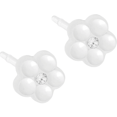 Örhängen plast Blomdahl Daisy Earrings 6mm - White/Transparent/Pearls