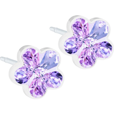 Flower Earrings - White/Violet