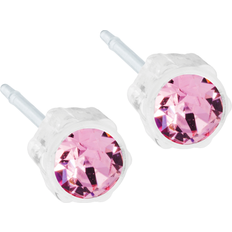 Blomdahl örhängen 4mm Blomdahl Skin Friendly Earrings - White/Light Rose