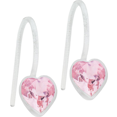 Barn Örhängen Blomdahl Fixed Heart Earrings - White/Pink