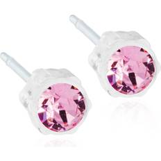 Blomdahl Medical Plastic Earrings - White/Light Rose