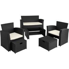 tectake Modena Outdoor Lounge Set, 1 Table incl. 2 Chairs & 1 Sofas