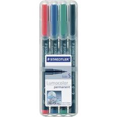 Røde Tekstiltusjer Staedtler Lumocolor Permanent Pen 313 0.4mm 4-pack