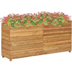Ruukut, Kasvit ja Viljely vidaXL Korotettu Kukkalaatikko 150x40x72 cm Tiikki Ja Teräs