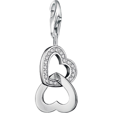 Schmuck Thomas Sabo Charm Club Hearts Charm Pendant - Silver/White