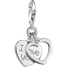 Jewellery Thomas Sabo I Love You Hearts Charm Pendant - Silver