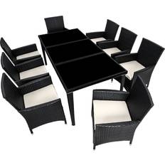 tectake Monaco Ensemble repas de patio, 1 Table incluse 8 Chaises