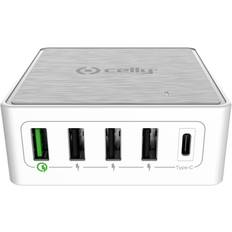 4 pcs Batterie e Caricabatterie Celly Powerstation Usb-C 60W Bianco