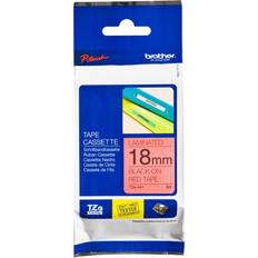 Rot Etikettierer & Etiketten Brother P-Touch Labelling Tape Black on Red