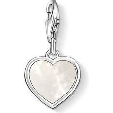 Pärlemor Berlocker & Hängen Thomas Sabo Charm Club Heart Charm Pendant - Silver/Mother of Pearl