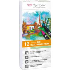 Rotuladores pincel Tombow ABT Dual Brush Pens Pastel Colors 12-pack