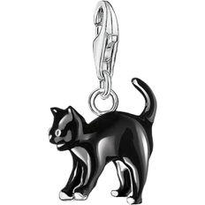 Katt smycke Thomas Sabo Charm Club Black Cat Charm - Silver/Black