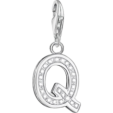 Nikkelfri Charms & Vedhæng Thomas Sabo Letter Q Charm Pendant - Silver/White