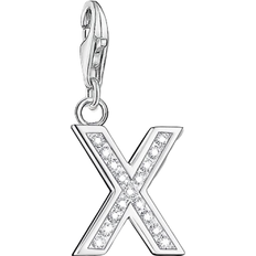 Thomas Sabo Letter X Charm Pendant - Silver/White