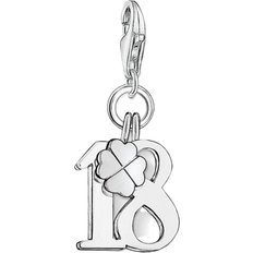Charm Club Lucky Number 18 Charm Pendant - Silver