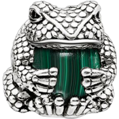 Malachite Ciondoli e Pendenti Thomas Sabo Bead Frog Silver Charm - Silver/Black/Green