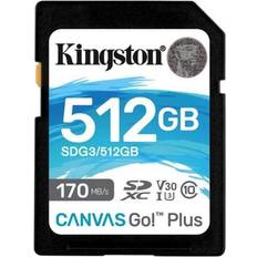 512 Go - SDXC Cartes Mémoire & Clés USB Kingston Canvas Go! Plus SDXC Class 10 UHS-I U3 V30 170/90MB/s 512GB