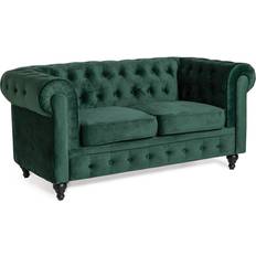 Gröna - Sammet Soffor Bloomington Chesterfield Lyx Soffa 164cm 2-sits