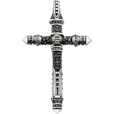 Men Charms & Pendants Thomas Sabo Cross Pendant - Silver/Black