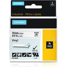 White Labeling Tapes DYMO Rhino Vinyl Black on White 1.9cmx5.5m