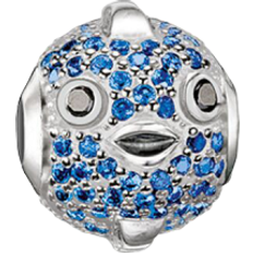 Thomas Sabo Pufferfish Bead Charm - Silver/Light Blue/Black