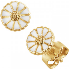 Georg Jensen Smykker Georg Jensen Daisy Earrings - Gold/White