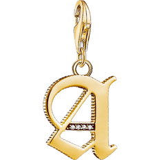 Thomas Sabo Charm Club Letter A Charm Pendant - Gold/White