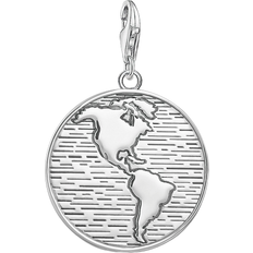 Herren - Mit Verschluss Charms & Anhänger Thomas Sabo Charm Club Disc World Charm Pendant - Silver