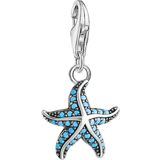 Glass Charms & Pendants Thomas Sabo Charm Club Starfish Charm Pendant - Silver/Turquoise